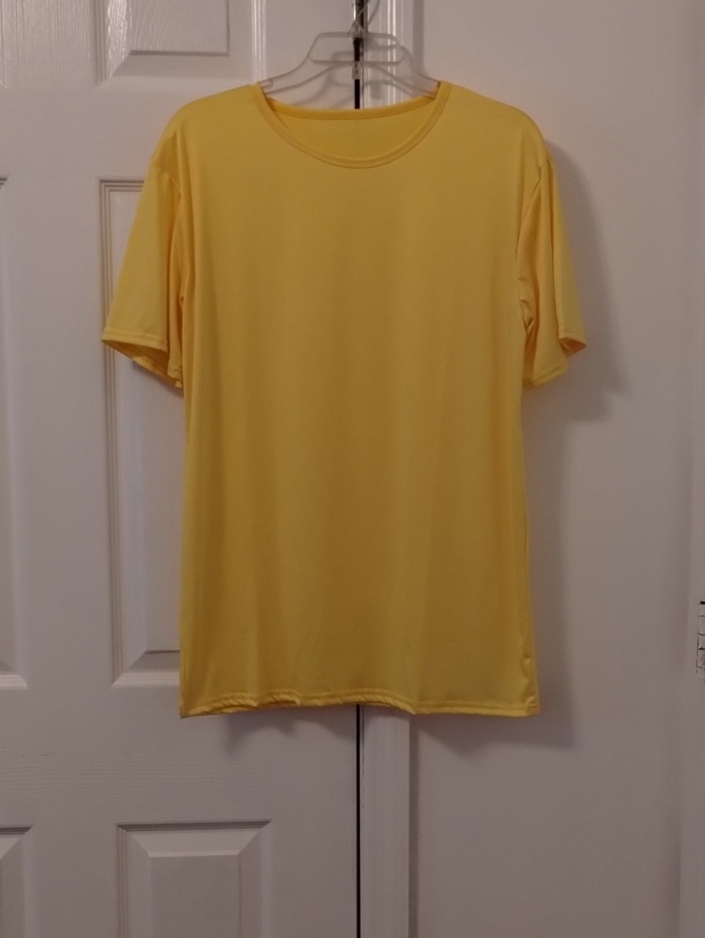 Yellow Short-Sleeve Women's Crewneck Blouse
